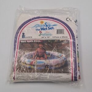 Vintage 1989 Intex Wet Set Disney Little Mermaid 50" x 10" Two Ring Pool Kiddie